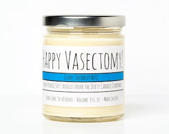¡Feliz vasectomía!™ Vela de soja vertida a mano - Nueces ardillas perfumadas - Regalo para él - Vela divertida - Regalo gag