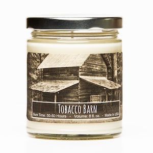 Tobacco Barn Scented Hand-Poured Soy Candle - Authentic Old Barn Wood Scented - Stocking Stuffer - Farm House Decor - Farmhouse Table Decor
