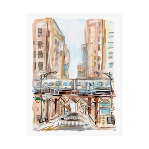 The L Art Print, Chicago CTA Art Print, Transit Wall Art, Train Art Print, Cityscape Wall Art, Urban Art, Chicago Art Print