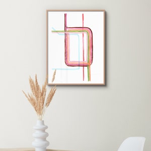 Chicago Loop Art, Chicago Loop Poster, Chicago Art Print, Chicago Map Print, Minimalist Art, Abstract Art Print, Gouache Art image 3