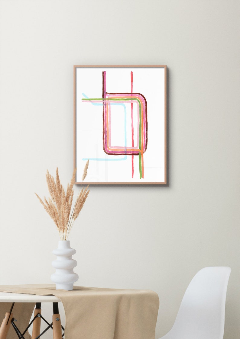 Chicago Loop Art, Chicago Loop Poster, Chicago Art Print, Chicago Map Print, Minimalist Art, Abstract Art Print, Gouache Art image 3