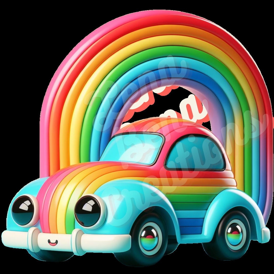 Car Rinbow Rainbow Car - Etsy