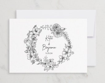 Custom Wedding Card, Personalized Wedding Card, Wedding Day Congratulations, Wedding Keepsake, Wedding Card with Names, Folded A2 Card