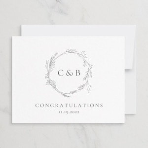 Custom Wedding Card, Personalized Wedding Card, Wedding Day Congratulations, Wedding Keepsake, Wedding Card with Initials, Folded A2 Card