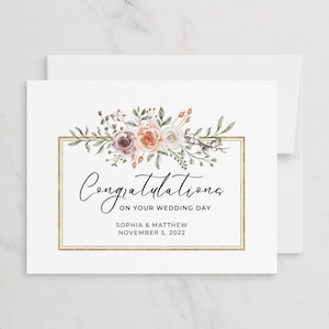 Custom Wedding Card, Personalized Wedding Card, Wedding Day Congratulations, Wedding Keepsake, Wedding Card with Names, Folded A2 Card