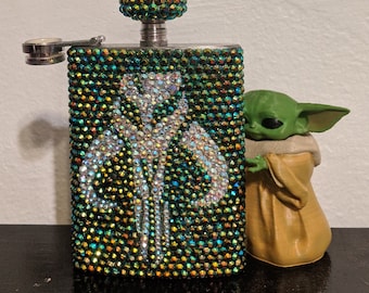 Mandalorian Rhinestoned Flask