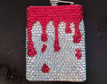 Rhinestoned Bloody Flask