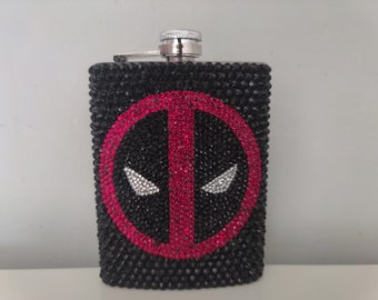 Deadpool Rhinestoned Flask