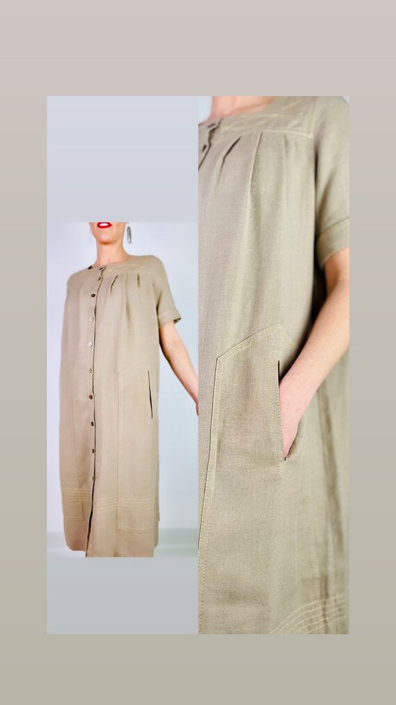 Vintage Linen Louis Feraud 1970s peasant gypsy cas