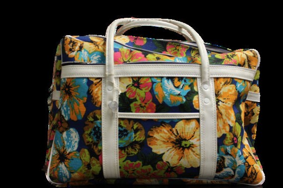 small floral suitcase