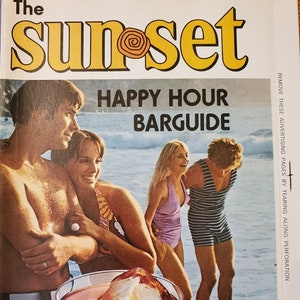 Vintage Booklet The Sunset Happy Hour Barguide Fun N&#39; Sun Guide 1973 + Southern Comfort Bar Guide