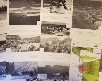 1960s Picture Atlas Packets Black & White Images CA and World