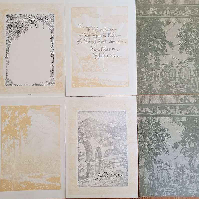 Design Scrapbook Art Illustration Ephemera for Junk Journal 1925 CA Rancho Graphics