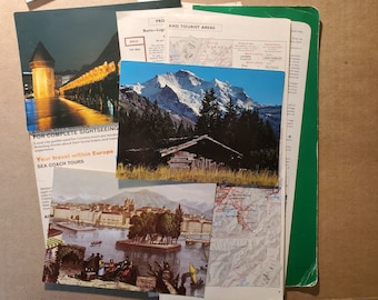 Vintage SWISS Travel Ephemera Unique Craft Packets 1960s-80s