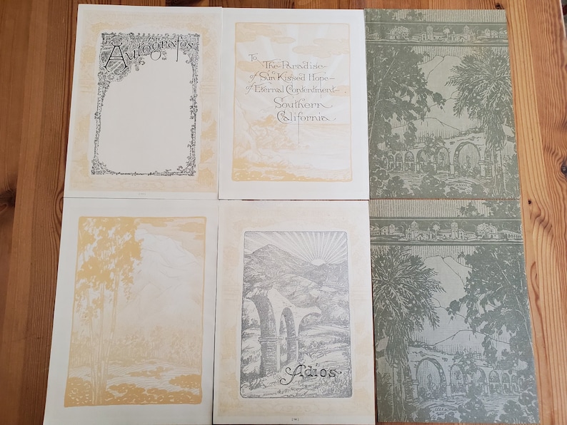 Design Scrapbook Art Illustration Ephemera for Junk Journal 1925 CA Rancho Graphics