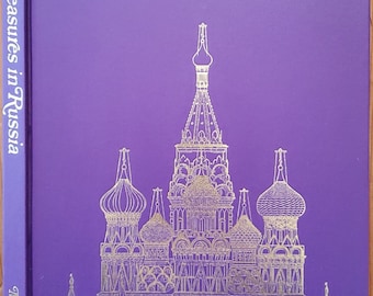 Fabric Book Cover Art Treasures in Russia (Empty) for Junk Journal, Scrapbook, Albums, Upcycle