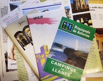 1980s Spanish Travel Ephemera+ Junk Journal Unique Craft Packets