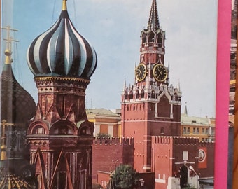 Vinyl VINTAGE Book Cover Moscow A Short Guide - from USSR before the walls came down (Empty) for Junk Journal, Scrapbook, Albums, Upcycle