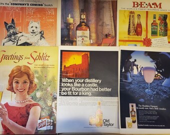 1960s LIFE Magazine Ads 'Let's Have a Toast' Alcohol and Booze Ads for Junk Journal Scrapbook Art+ Pop Groovy Style