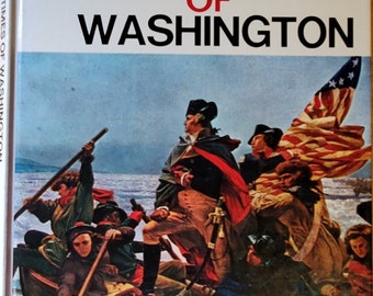 Vinyl Book Cover Life & Times of Washington Portraits of Greatness Series (Empty) for Junk Journal, Scrapbook, Albums, Upcycle