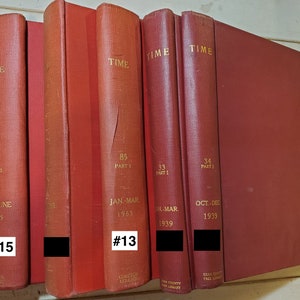 Vintage Time Magazine Book Covers (Binder Size)  Customized Junk Journal, Scrapbook, Albums, Notebooks- Options #13, #15 remaining