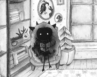 Krampus | Straszny wydruk artystyczny na Boże Narodzenie