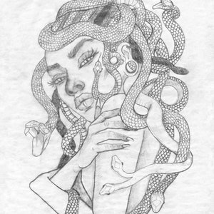 Medusa Sketch | Black and White sketch
