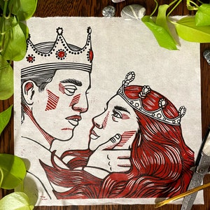 A Tale of Smoke and Mirrors | Hand Carved Block Print
