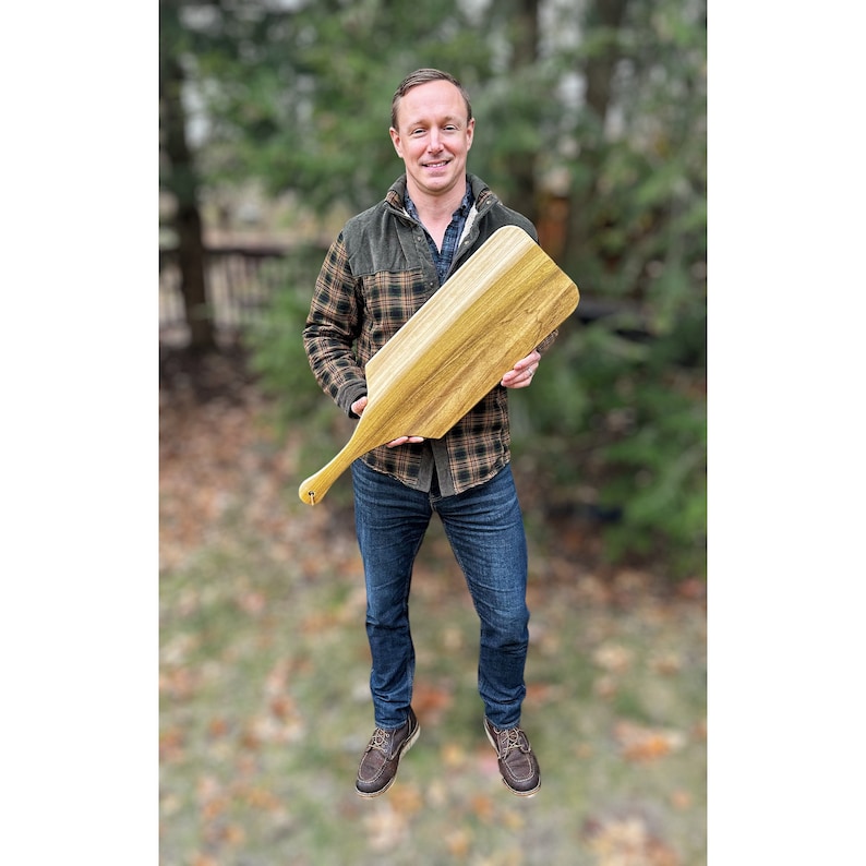 Large Rustic Poplar Charcuterie Board With Leather Strap Etsy