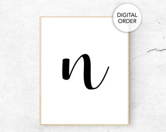 printable letter n etsy