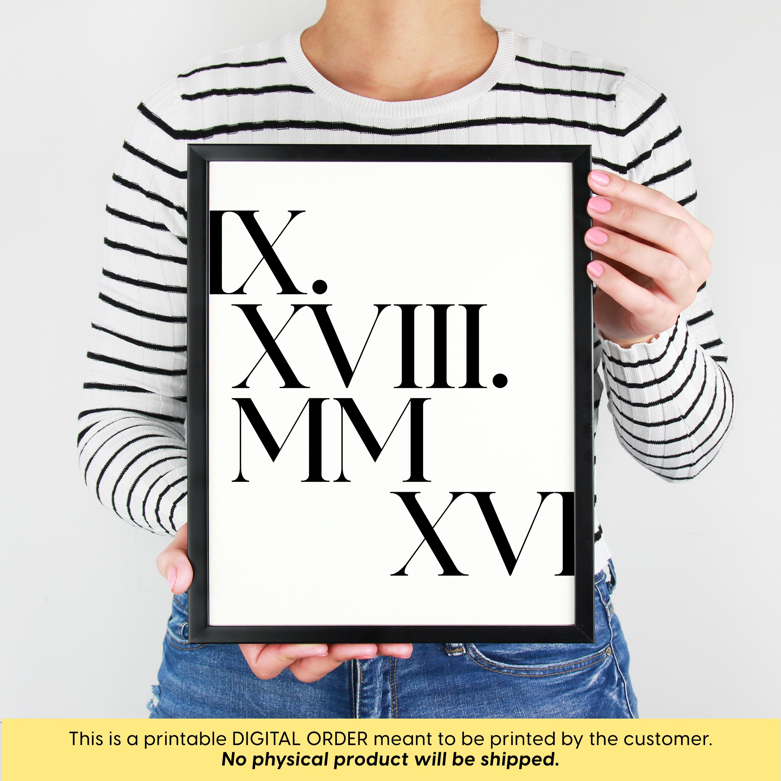 Roman Numeral Sign, Roman Numeral Print, Wedding Date Gift, Anniversary ...