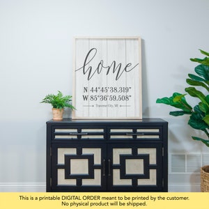 Home Coordinates Sign, Latitude Longitude Print, GPS Coordinates Gift ...