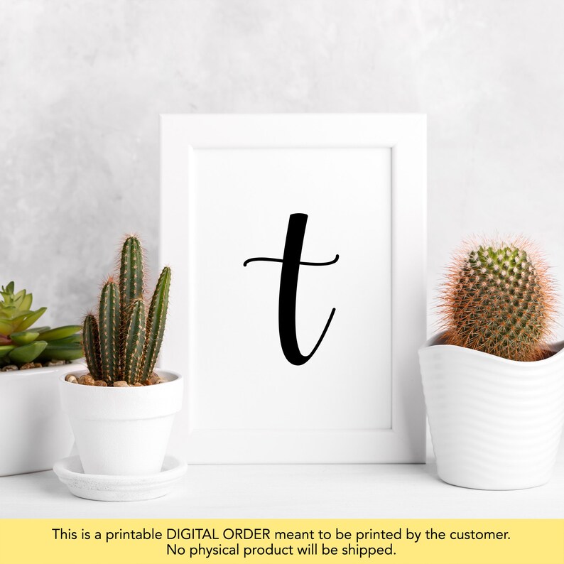 Letter T Wall Decor Letter T Print Printable Letter T Etsy