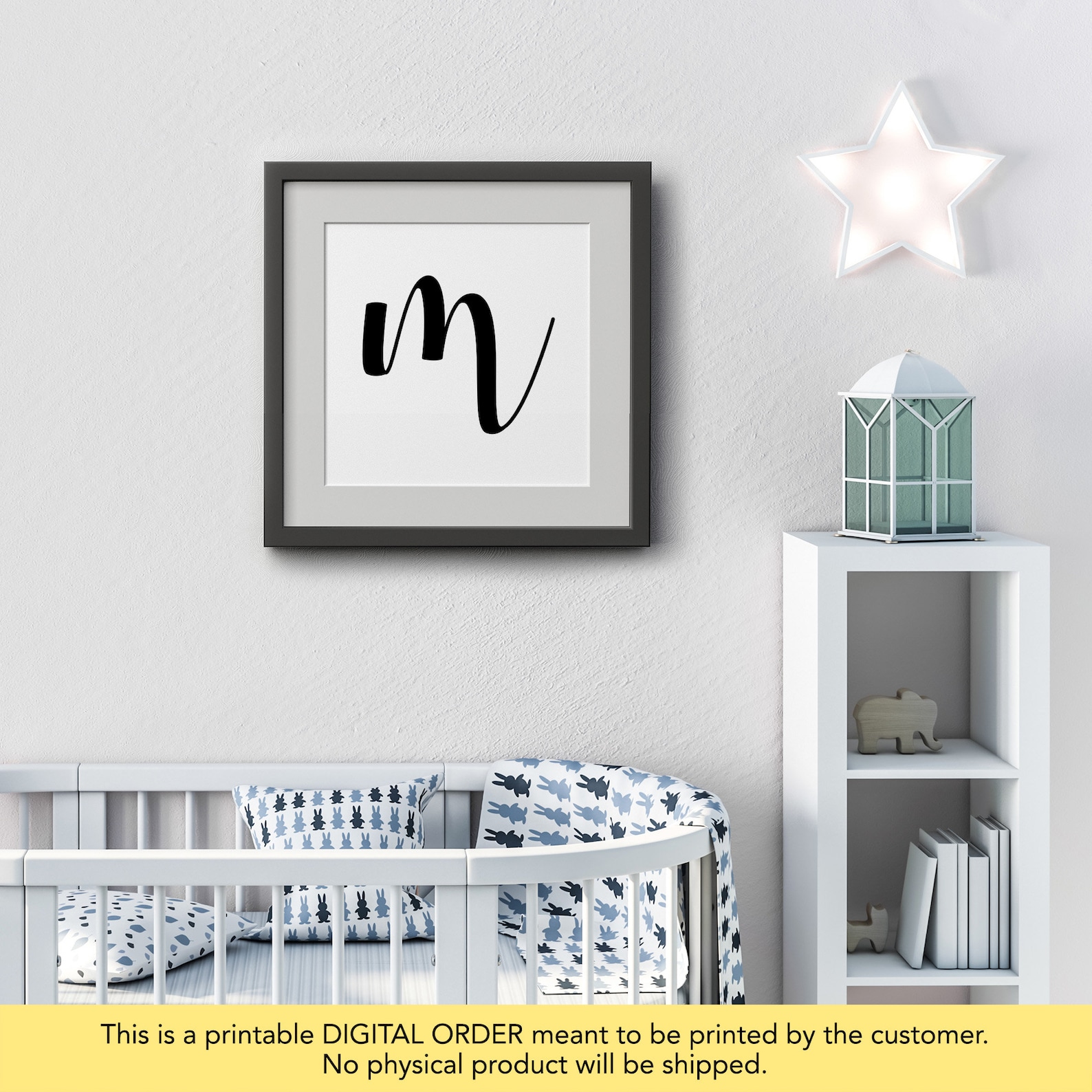 Letter M Wall Decor Letter M Print Initial Wall Decor - Etsy