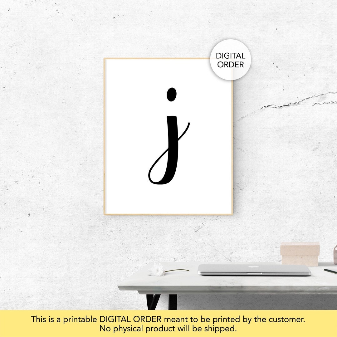 J Wall Decor J Initial Print Letter J Print Printable Etsy