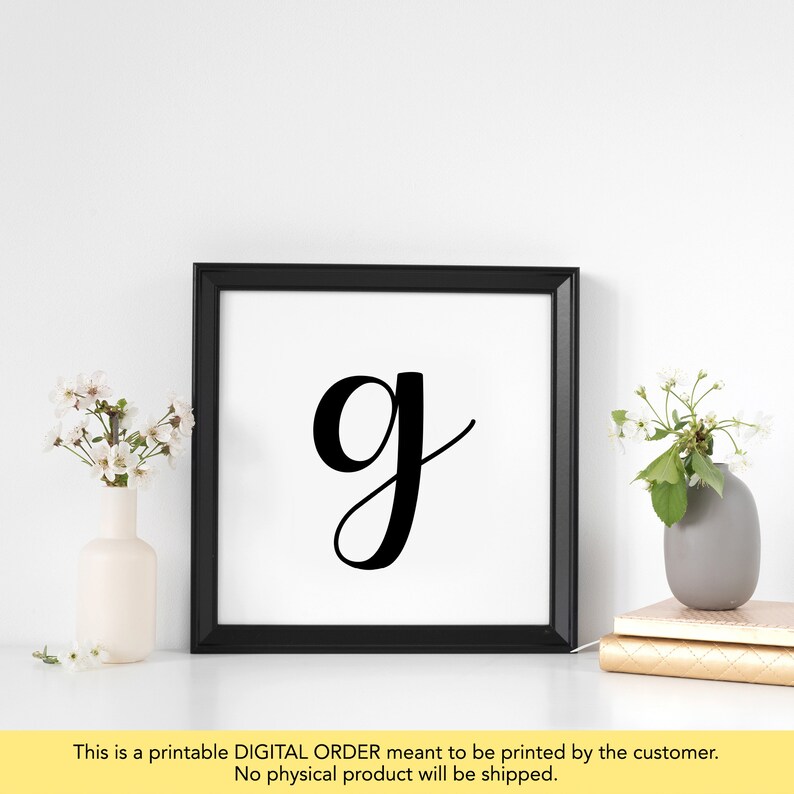 Letter G Wall Decor Letter G Poster Letter G Printable Etsy