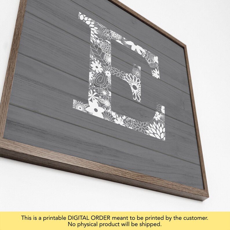 Letter E Wall Decor Letter E Print Printable Letter E Wood Etsy