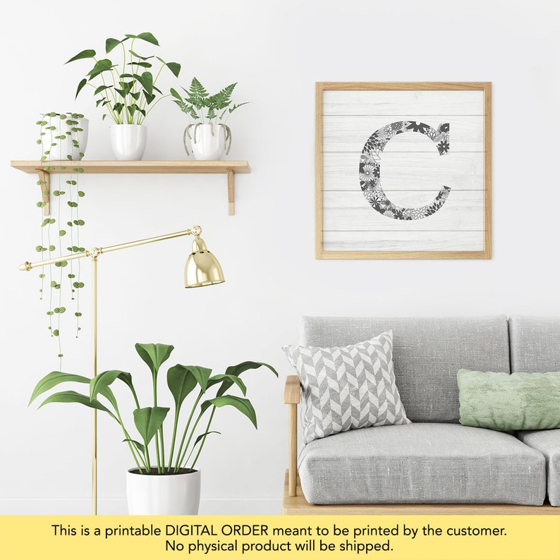 C Wall Decor Letter C Letter C Print Letter C Decor Etsy