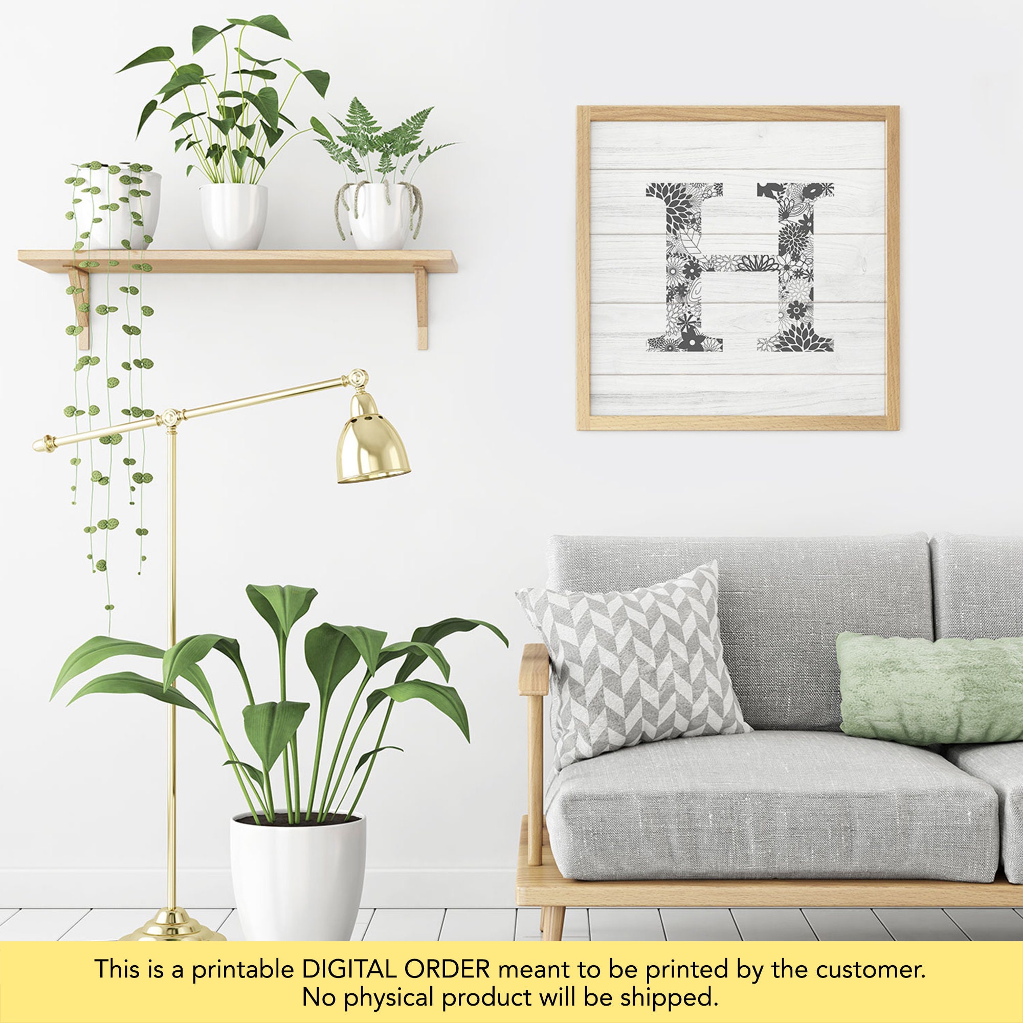 Letter H Wall Decor Letter H for Wall Printable Letter H Etsy