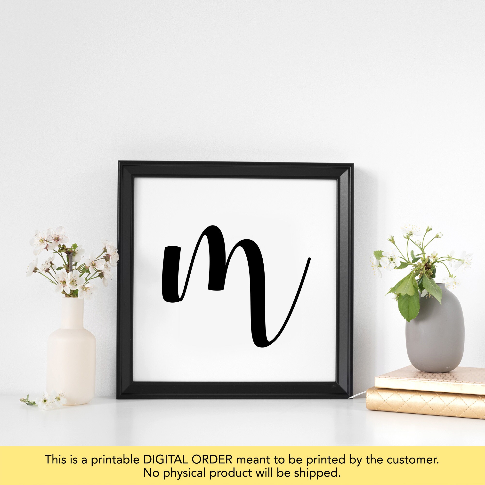 Letter M Wall Decor Letter M Print Initial Wall Decor Etsy UK