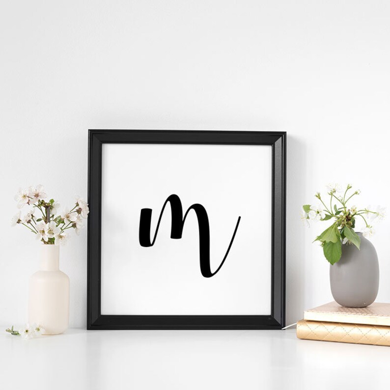 Letter M Wall Decor Print Initial Image 0