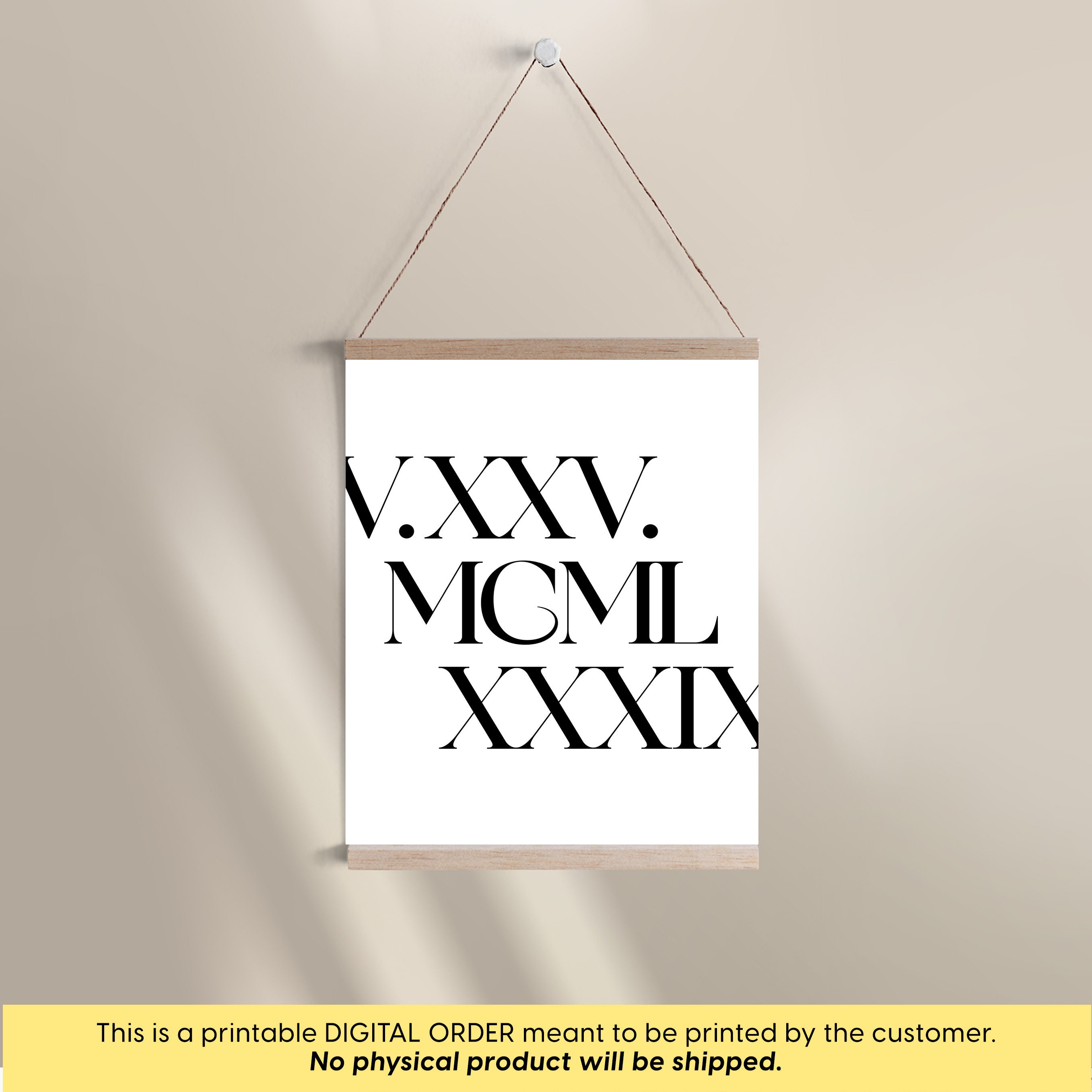 Roman Numeral Sign, Roman Numeral Print, Wedding Date Gift, Anniversary ...