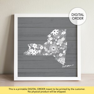 New York State Wall Art, New York Printable, New York Wall Decor, New York Wall Print, New York Gift Idea, NY, Poster, Digital Download