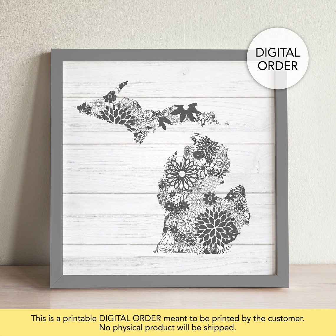 Michigan Pdf Frame Michigan Printable, Michigan Wall Art, State of Michigan Art, Michigan ...