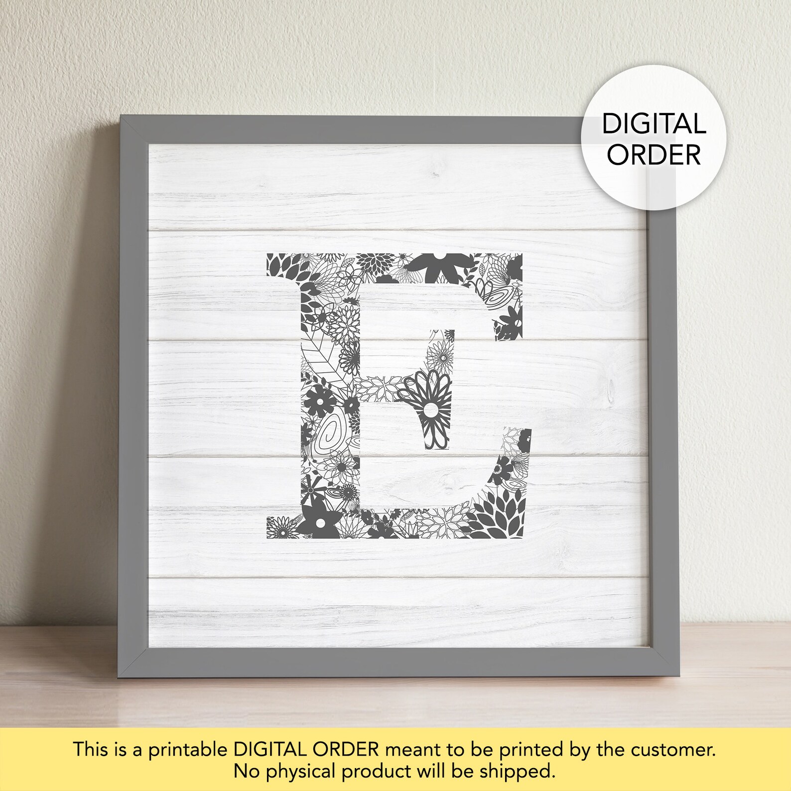 Letter E Wall Decor Letter E Print Printable Letter E Wood Etsy