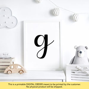 Letter G Wall Decor, Letter G Poster, Letter G Printable, Initial Wall ...