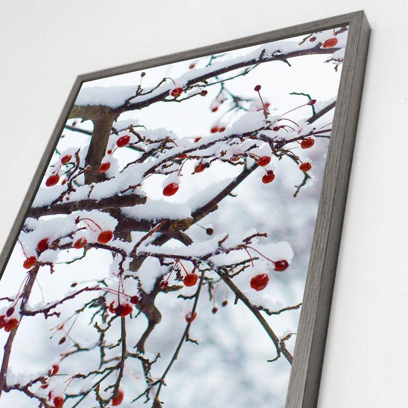 Printable Winter Art Winter Berries Snow Berry Winter Scene Etsy