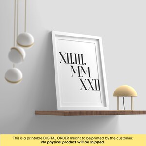 Roman Numeral Sign, Roman Numeral Print, Wedding Date Gift, Anniversary