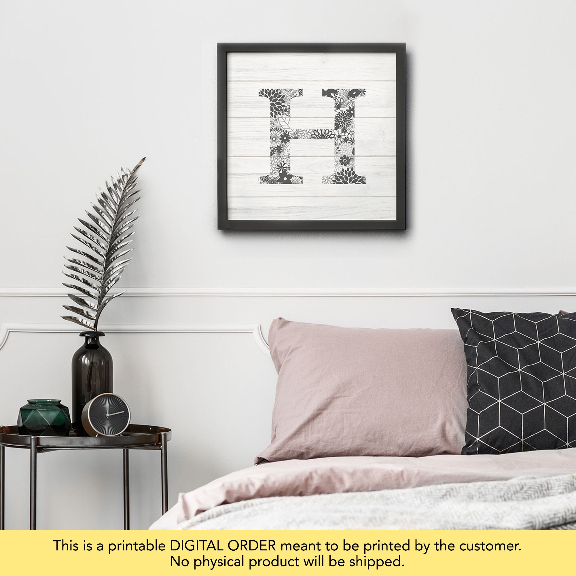 Letter H Wall Decor Letter H for Wall Printable Letter H | Etsy