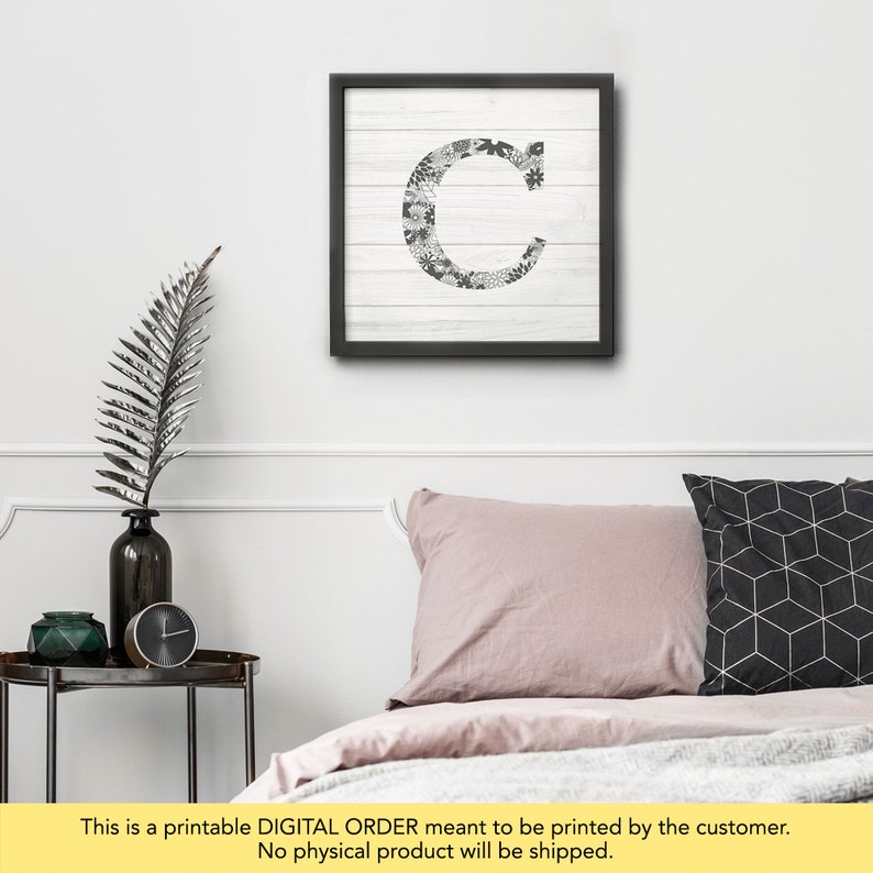 C Wall Decor Letter C Letter C Print Letter C Decor Etsy